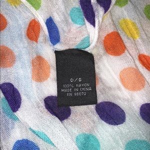 Sheer rainbow poka-dot scarf